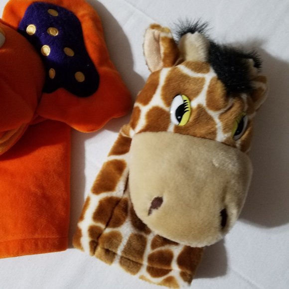 Gymboree Elephant Puppet VGUC+, Aurora Giraffe Puppet VGUC. - Picture 3 of 4